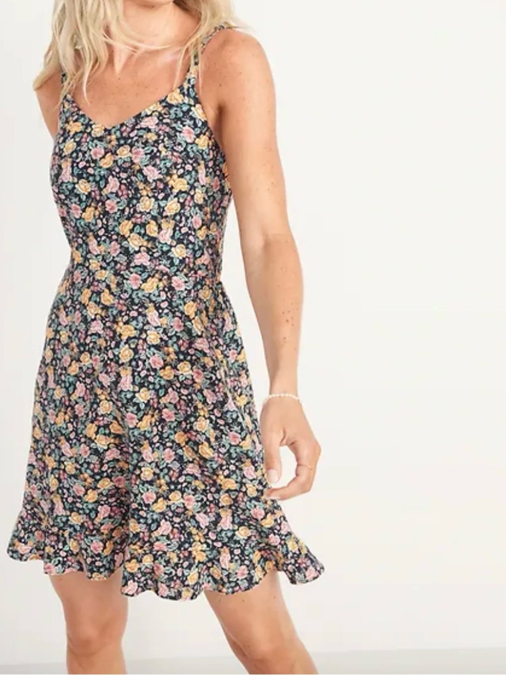 Old Navy  Cottagecore Dress Cami Floral Sundress Smocked Back XS